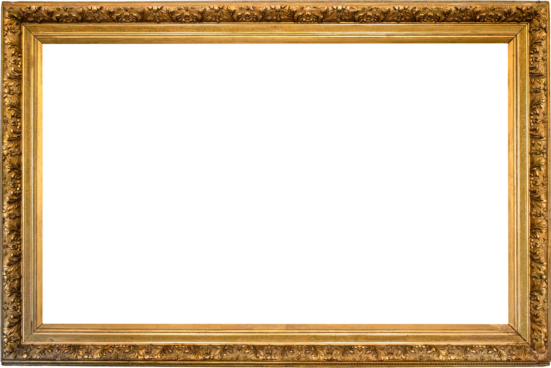 blank ornamental gold picture frame cut out